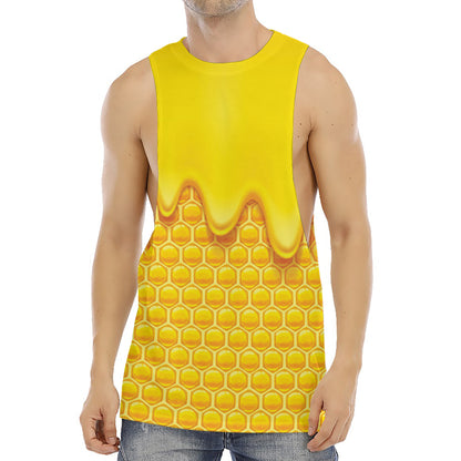 Sweet Honey Honeycomb Print Men's Muscle Tank Top