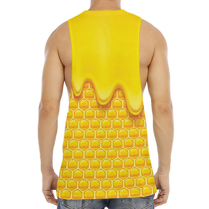 Sweet Honey Honeycomb Print Men's Muscle Tank Top
