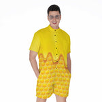 Sweet Honey Honeycomb Print Men's Rompers