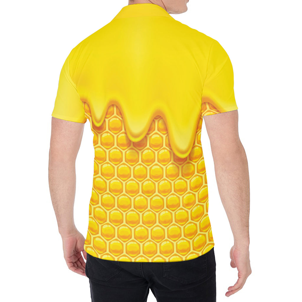 Sweet Honey Honeycomb Print Men's Shirt