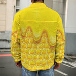 Sweet Honey Honeycomb Print Men's Shirt Jacket