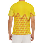 Sweet Honey Honeycomb Print Men's Short Sleeve Rash Guard
