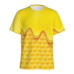 Sweet Honey Honeycomb Print Men's Sports T-Shirt