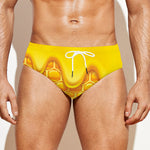 Sweet Honey Honeycomb Print Men's Swim Briefs
