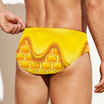 Sweet Honey Honeycomb Print Men's Swim Briefs