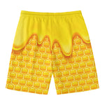 Sweet Honey Honeycomb Print Men's Swim Trunks