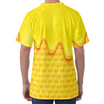 Sweet Honey Honeycomb Print Men's Velvet T-Shirt