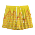 Sweet Honey Honeycomb Print Mesh Shorts