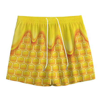 Sweet Honey Honeycomb Print Mesh Shorts