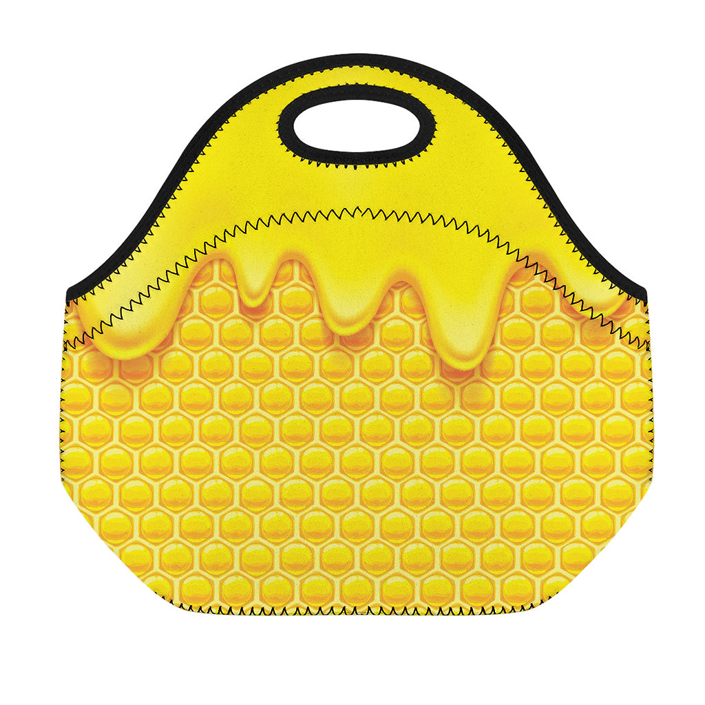 Sweet Honey Honeycomb Print Neoprene Lunch Bag