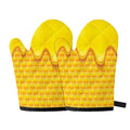 Sweet Honey Honeycomb Print Oven Mitts