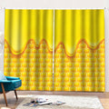 Sweet Honey Honeycomb Print Pencil Pleat Curtains