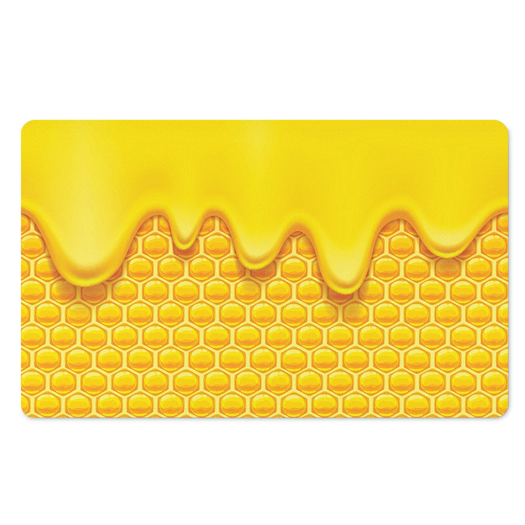 Sweet Honey Honeycomb Print Polyester Doormat