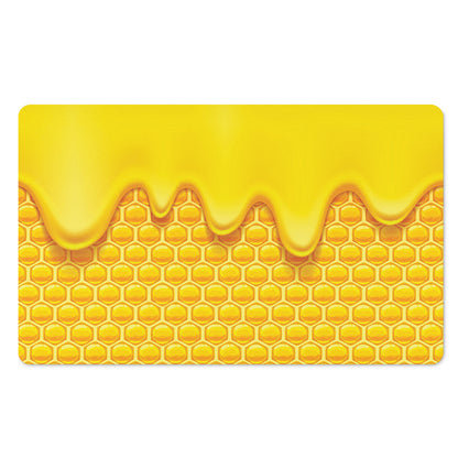 Sweet Honey Honeycomb Print Polyester Doormat