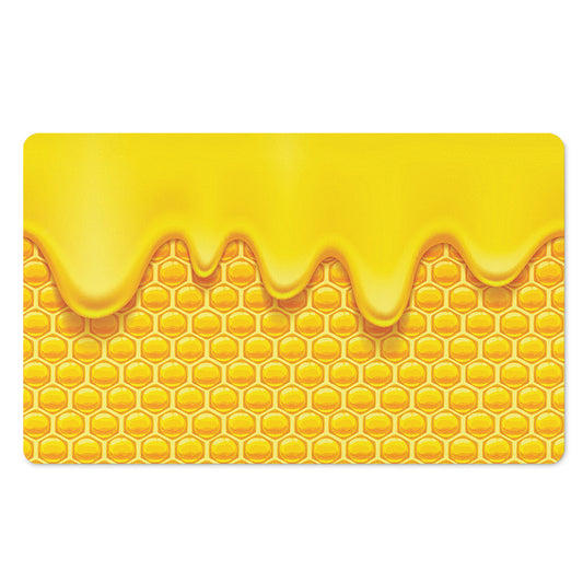 Sweet Honey Honeycomb Print Polyester Doormat