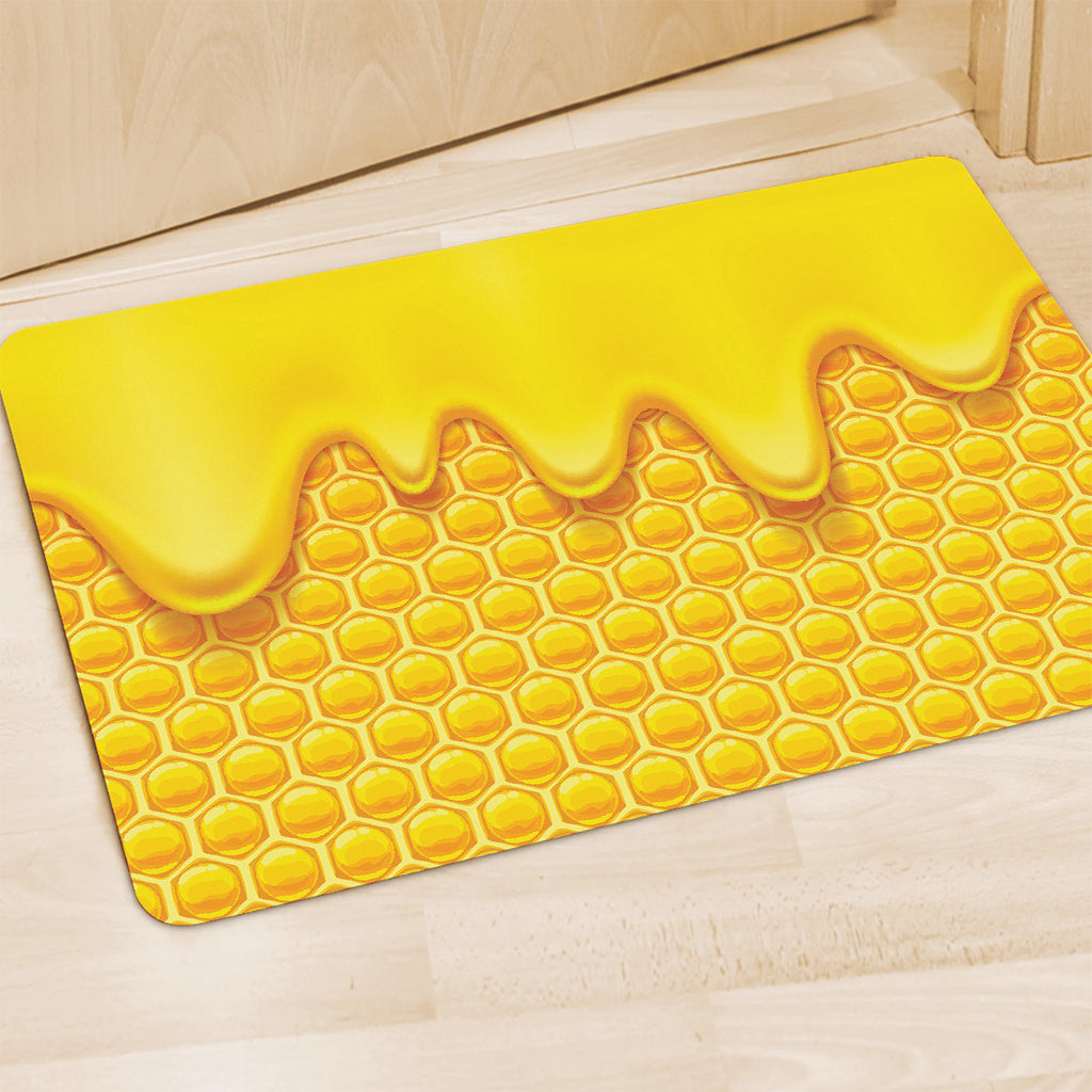 Sweet Honey Honeycomb Print Polyester Doormat