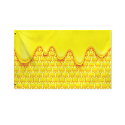 Sweet Honey Honeycomb Print Polyester Flag