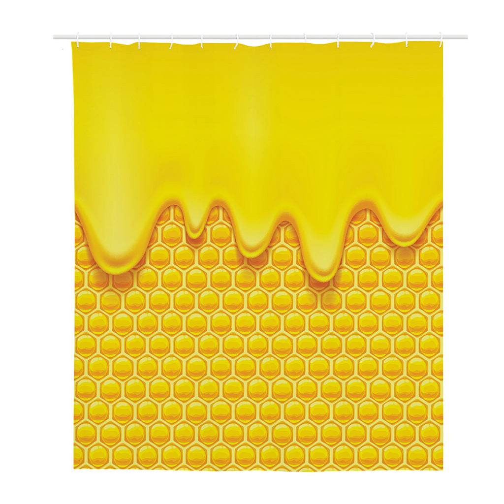 Sweet Honey Honeycomb Print Polyester Shower Curtain