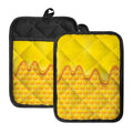 Sweet Honey Honeycomb Print Pot Holders With Pocket