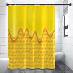 Sweet Honey Honeycomb Print Premium Shower Curtain