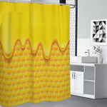 Sweet Honey Honeycomb Print Premium Shower Curtain