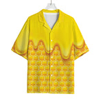 Sweet Honey Honeycomb Print Rayon Hawaiian Shirt