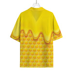Sweet Honey Honeycomb Print Rayon Hawaiian Shirt