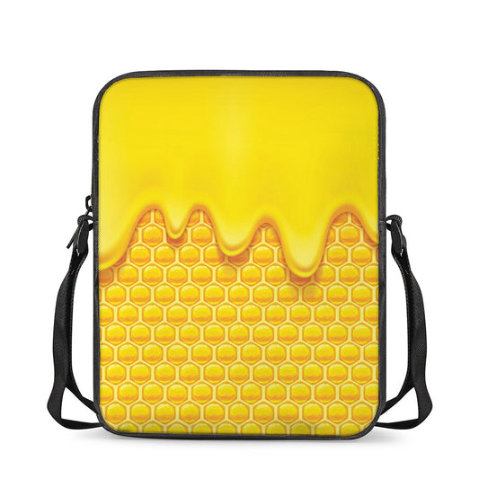 Sweet Honey Honeycomb Print Rectangular Crossbody Bag