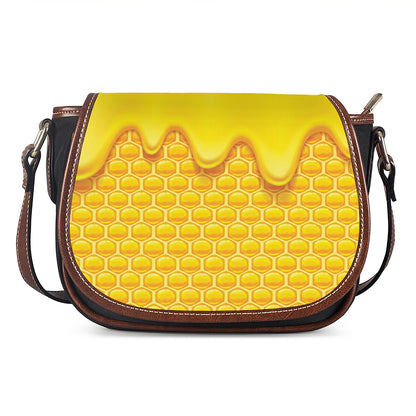 Sweet Honey Honeycomb Print Saddle Bag