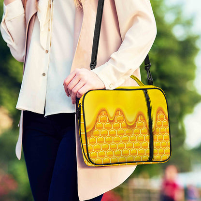 Sweet Honey Honeycomb Print Shoulder Strap Bible Bag