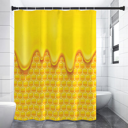 Sweet Honey Honeycomb Print Shower Curtain