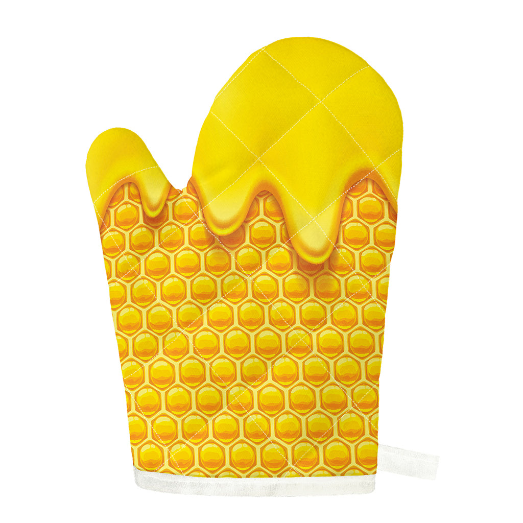 Sweet Honey Honeycomb Print Single Oven Mitt