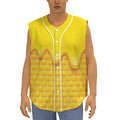 Sweet Honey Honeycomb Print Sleeveless Baseball Jersey