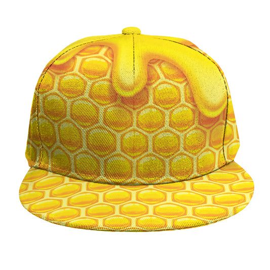 Sweet Honey Honeycomb Print Snapback Cap