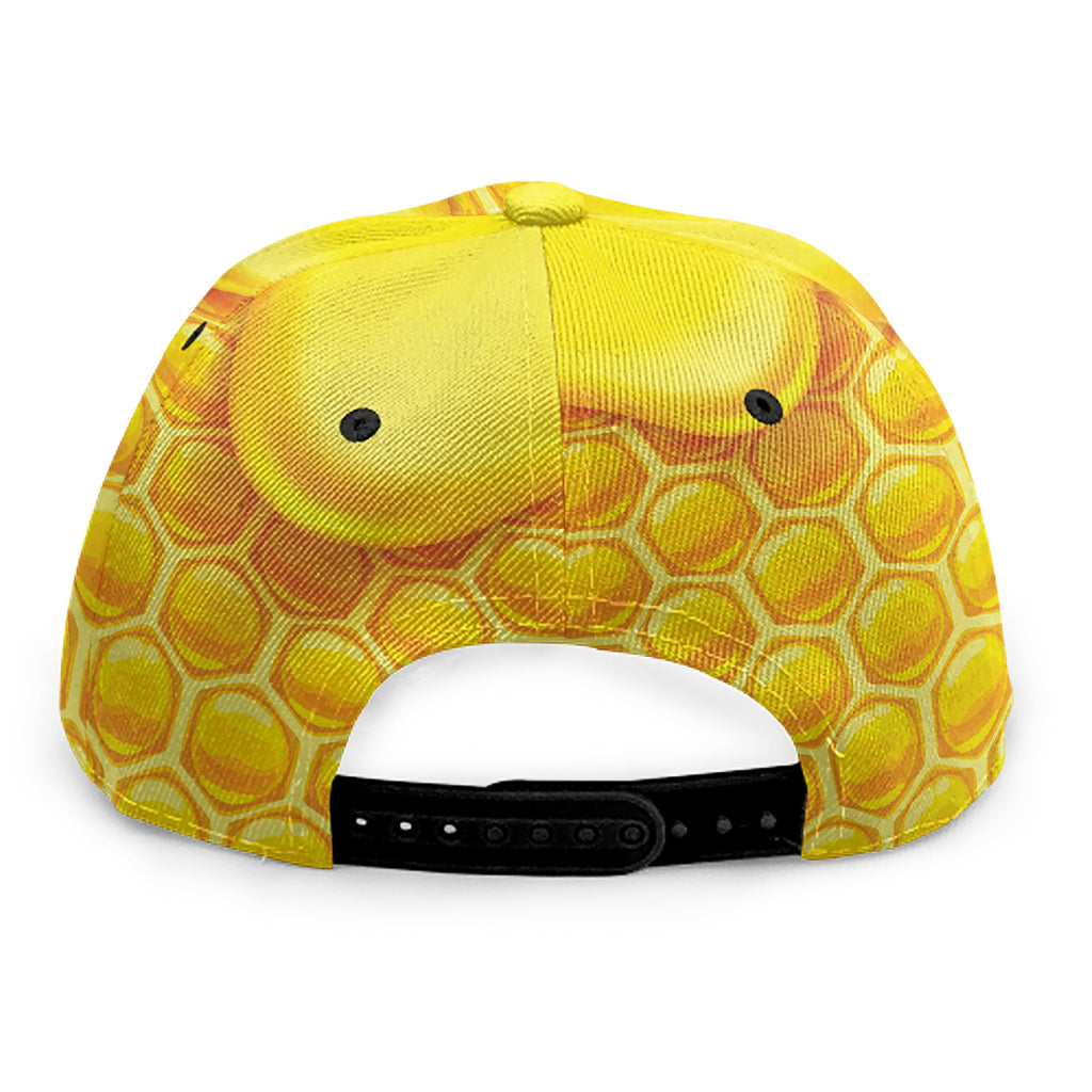 Sweet Honey Honeycomb Print Snapback Cap