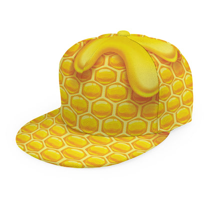 Sweet Honey Honeycomb Print Snapback Cap