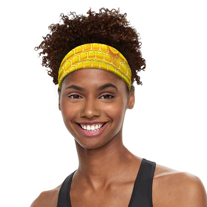 Sweet Honey Honeycomb Print Sports Headband