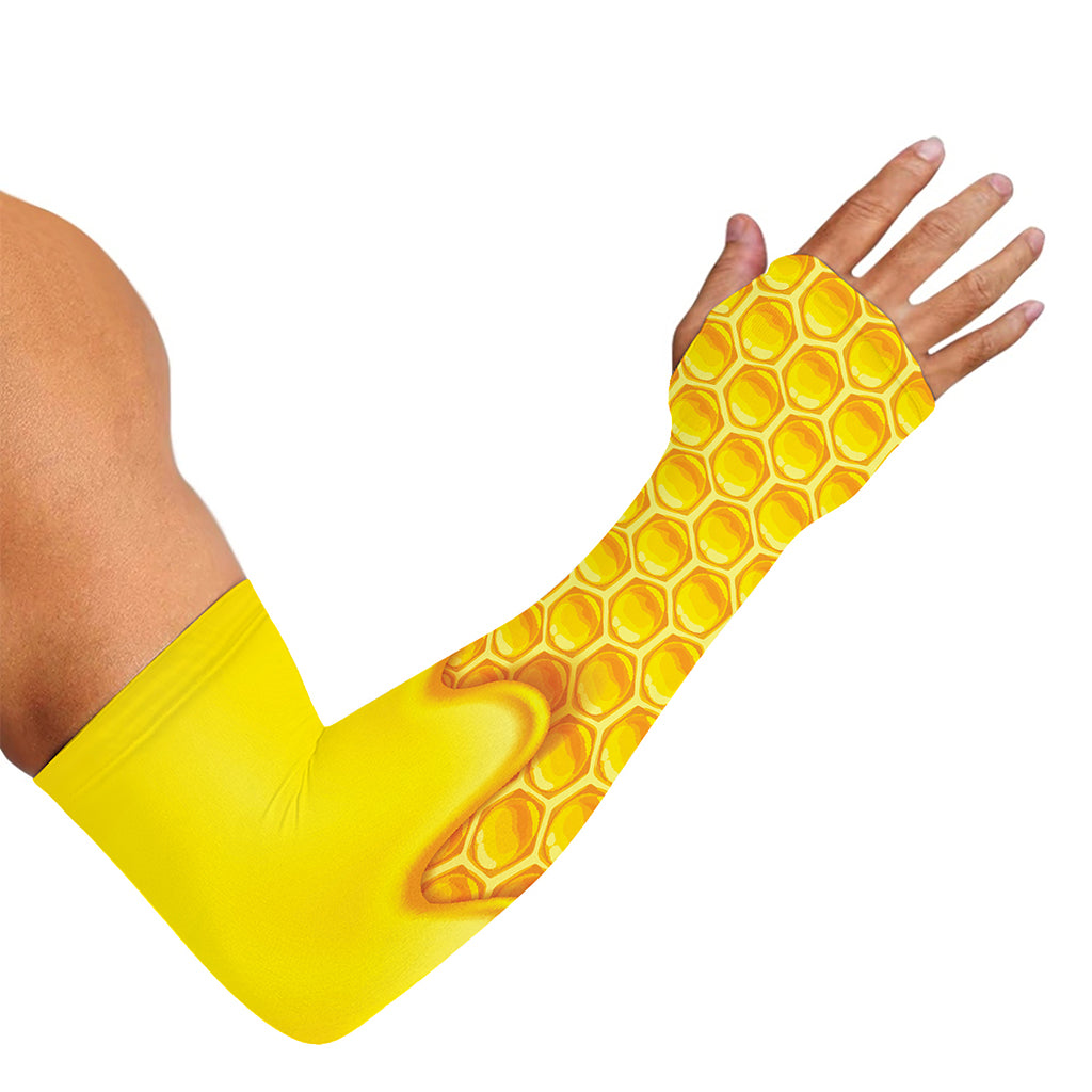 Sweet Honey Honeycomb Print Sun Protection Arm Sleeves