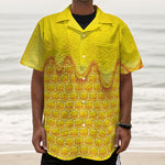 Sweet Honey Honeycomb Print Textured Short Sleeve Shirt