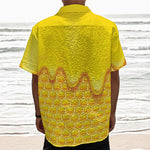 Sweet Honey Honeycomb Print Textured Short Sleeve Shirt