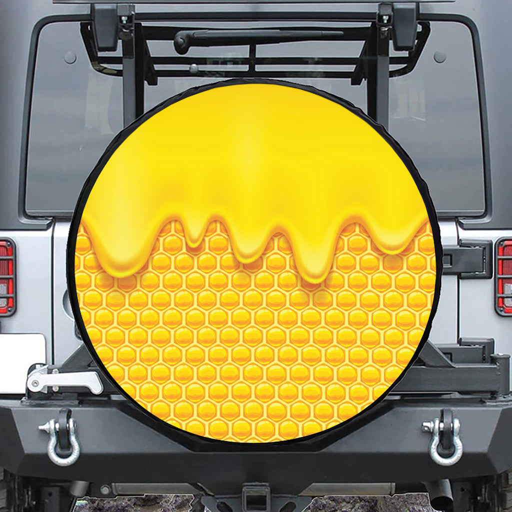 Sweet Honey Honeycomb Print Tire Cover