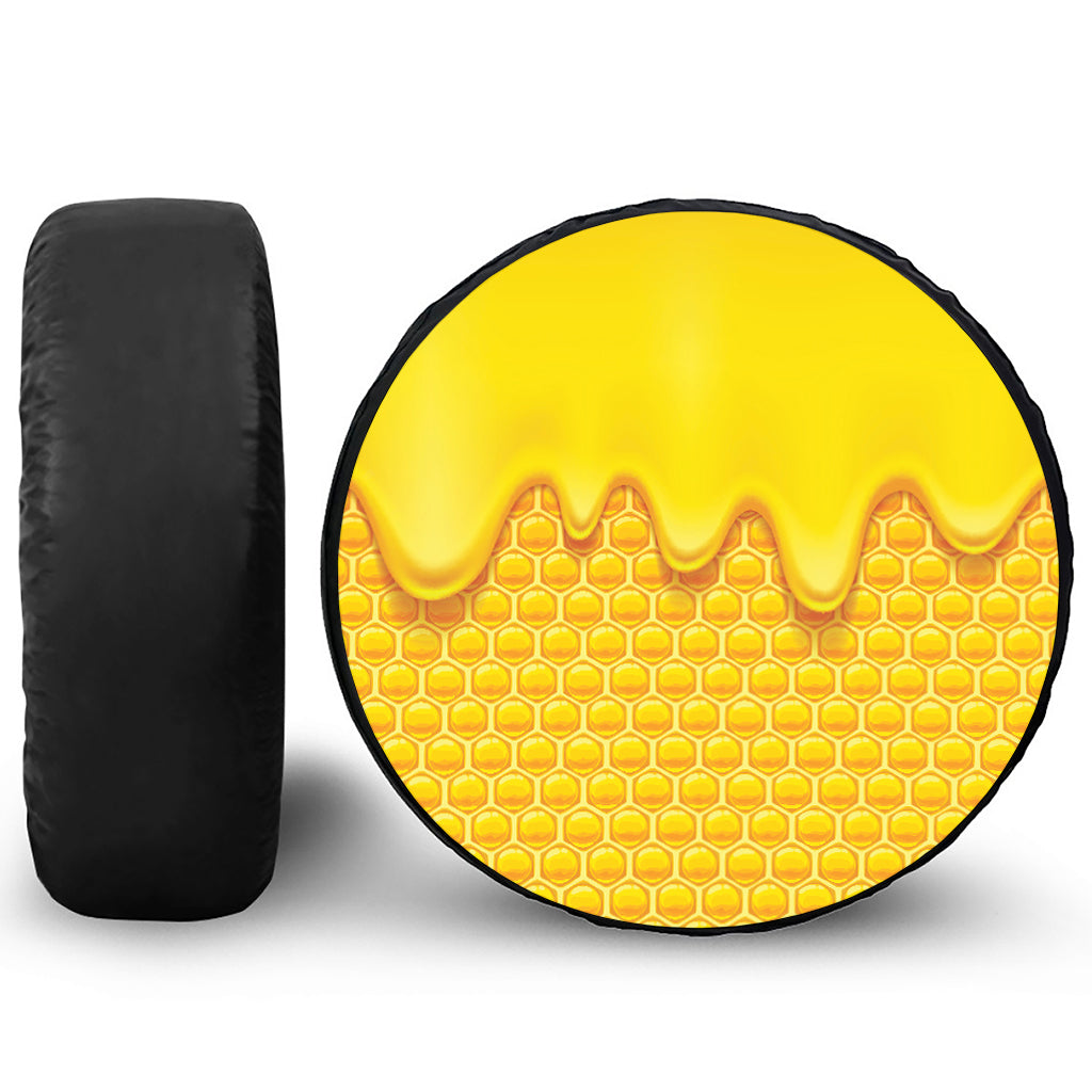 Sweet Honey Honeycomb Print Tire Cover