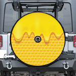 Sweet Honey Honeycomb Print Tire Cover With Camera Hole