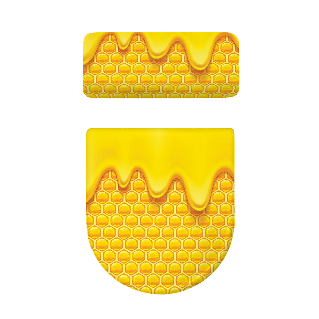 Sweet Honey Honeycomb Print Toilet Lid And Tank Cover Set