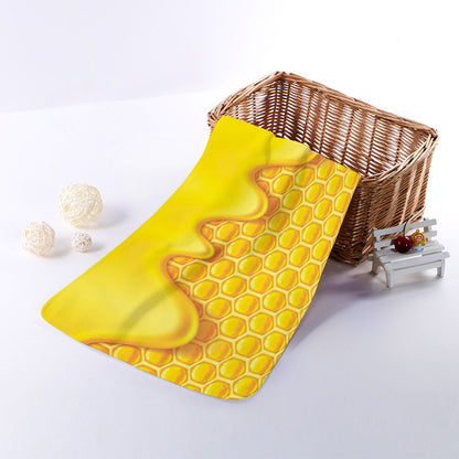 Sweet Honey Honeycomb Print Towel