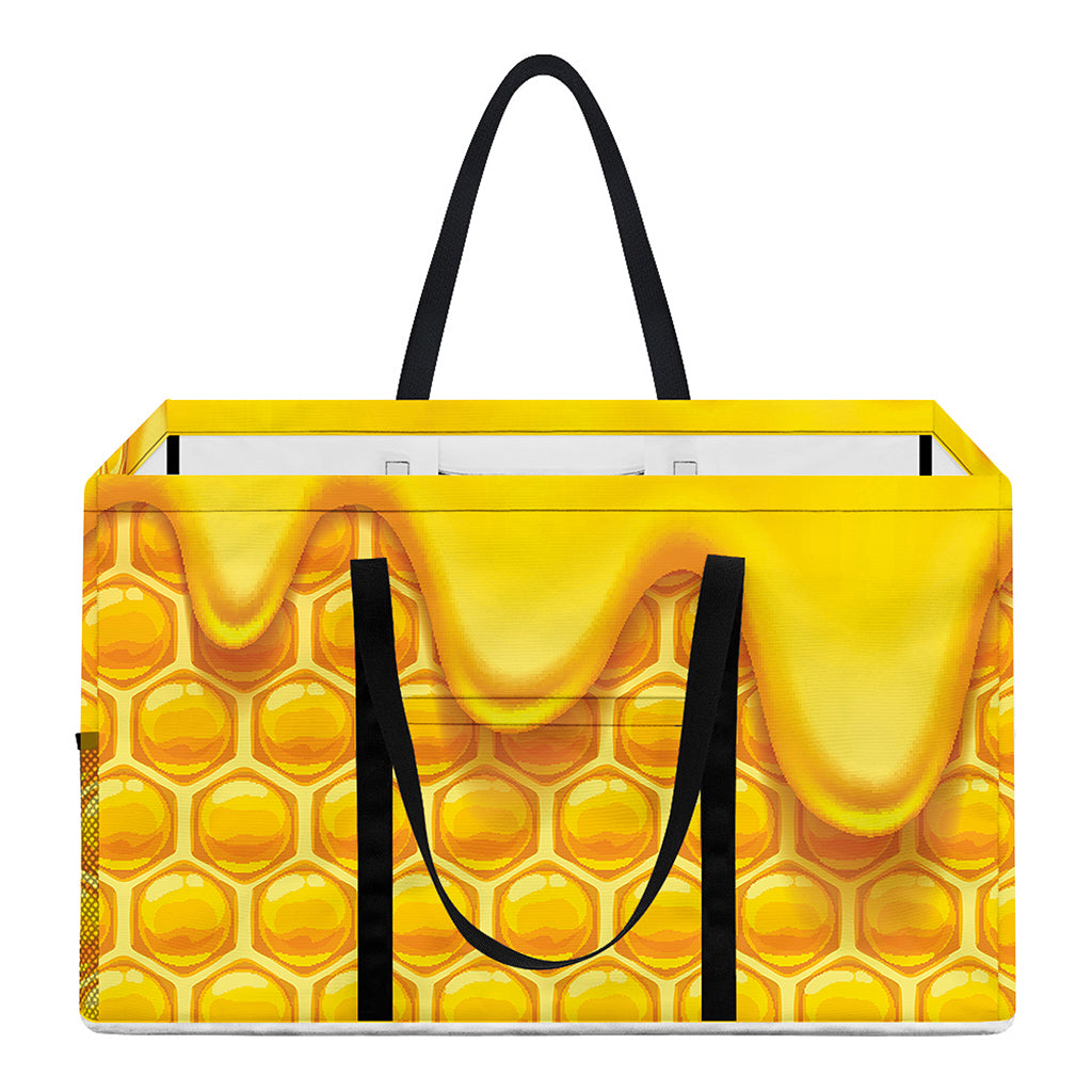 Sweet Honey Honeycomb Print Utility Tote Bag