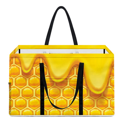 Sweet Honey Honeycomb Print Utility Tote Bag