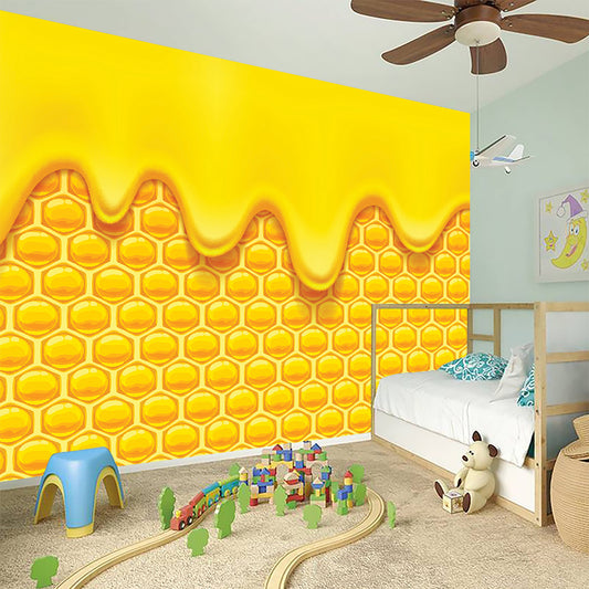 Sweet Honey Honeycomb Print Wall Sticker