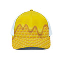 Sweet Honey Honeycomb Print White Mesh Trucker Hat