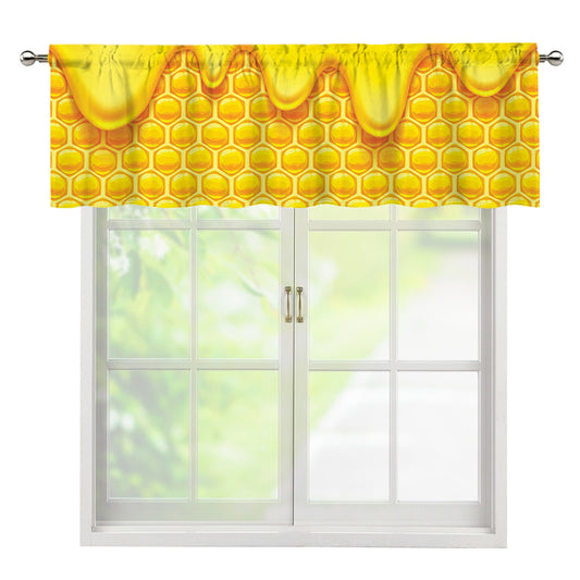 Sweet Honey Honeycomb Print Window Valance